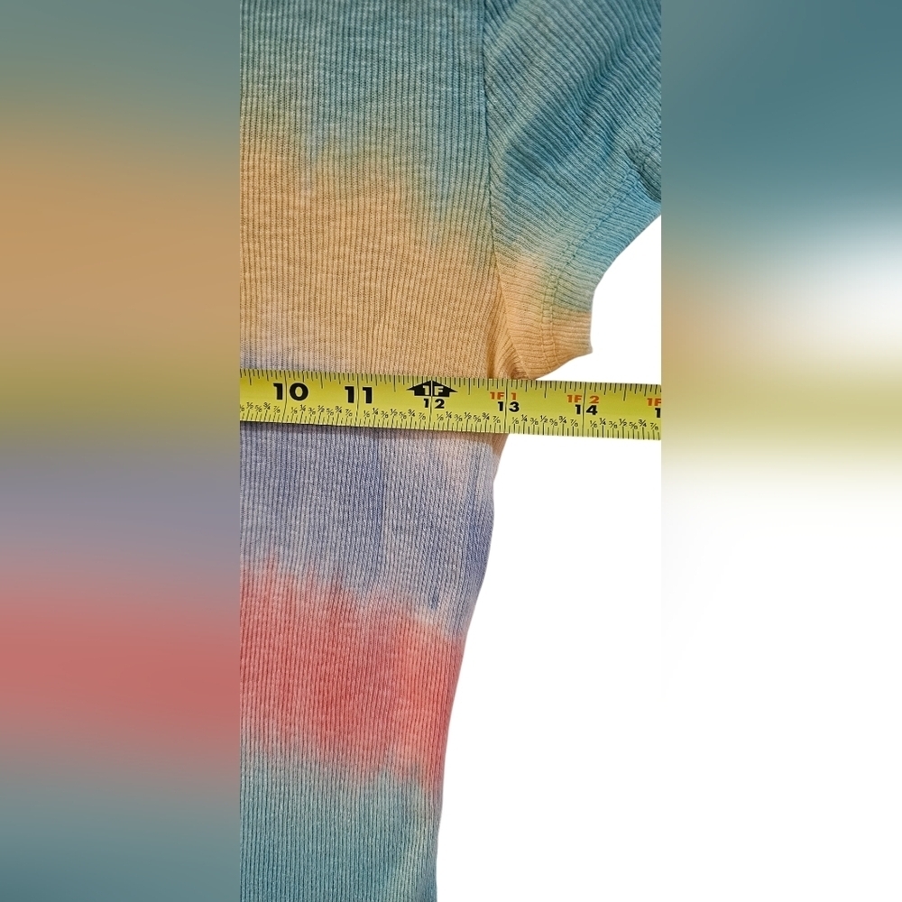 Anthropologie - NEW Maronie Tie Dye Knit Pullover T-Shirt Blue Ribbed Top​​​ - Picture 7 of 8
